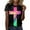 Purple, variant on YDLCAFD T shirt Womens Spring Summer Holidays Printed Short Sleeve O Neck T Shirt Top