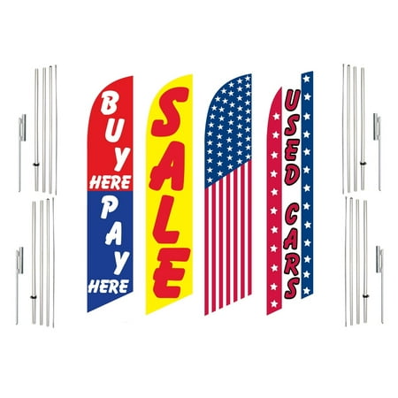 4 Swooper Flags With 4 Pole Kits Buy Pay Here Sale America Used Cars