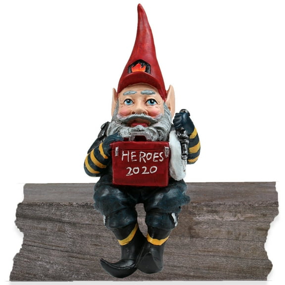 Hometown Heroes - Firefighter Garden Gnome Statue “Red Adair” - Special Edition 2020 Commemorative 10” H Shelf Sitter Figurine