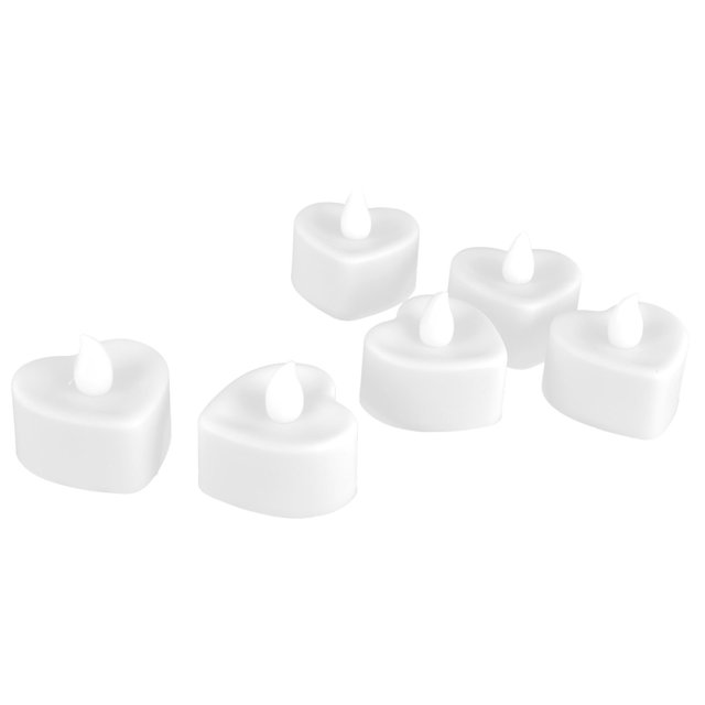 Velas LED en forma de corazón Jadeshay 6 piezas Luz cálida