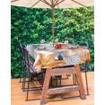 thumbnail image 3 of Fsddascl Farmhouse Flowers Outdoor Tablecloth - 60x102 Inch Rectangle Dining Table Cover, Botanical Wild Floral Garden Motifs Waterproof Outdoor Table Cloth with Umbrella Hole & Zipper for Patio, 3 of 7