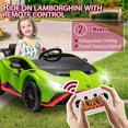 thumbnail image 6 of 24V Lamborghini Electric Car for Kids with Remote Control and Foam Front Wheels, 24V Battery Powered Ride on Toys Sports Car with Drifting Buttons, 360Â° Spin, Bluetooth, Music, LED Lights (Green), 6 of 7