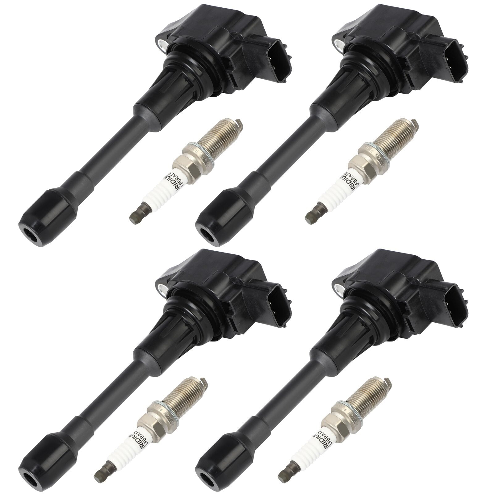ECCPP UF549 4 ignition coils with 4 iridium Spark Plugs for Nissan for Altima Cube Rogue Sentra Versa NV200 1.6L 1.8L 2.0L l4 UF-549 C1696 5C1753