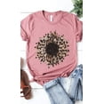 thumbnail image 3 of Leopard Print Sunflower Graphic Tee T-Shirt, 3 of 8