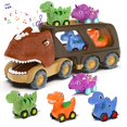 thumbnail image 1 of Camión Veslier Friction Power Carrier de juguete con forma de dinosaurio con 4 coches, 1 of 7