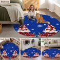 thumbnail image 5 of Round Rugs 7Ft, Blue Gnomes Christmas Round Area Rug Washable Indoor Throw Carpet, Snowflake Xmas Poinsettia Large Non Slip Circle Rug for Dining Room Playroom Home Decor Aesthetic, 5 of 8