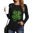 thumbnail image 6 of UngA St.Patricks Day Shirts Women Casual Long Sleeve Lucky Irish Shamrock Paddy's Day Graphic Tees Tops,Size XL, 6 of 8