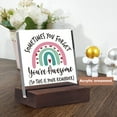 thumbnail image 4 of Desk Decorative Sign with Wood Stand Clear Print Cartoon Butterfly Pattern  Positive Plaque  Acrylic Inspirational Quote  Clear Desk Decorative Sign for Home Office Decor, 4 of 8