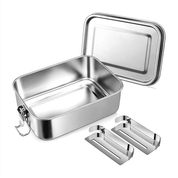 Lonchera Bento de 28 Oz, Lonchera de Acero Inoxidable para Adolescentes, Lonchera de Metal con 2 Compartimentos Flexibles, Lonchera de 850 Ml
