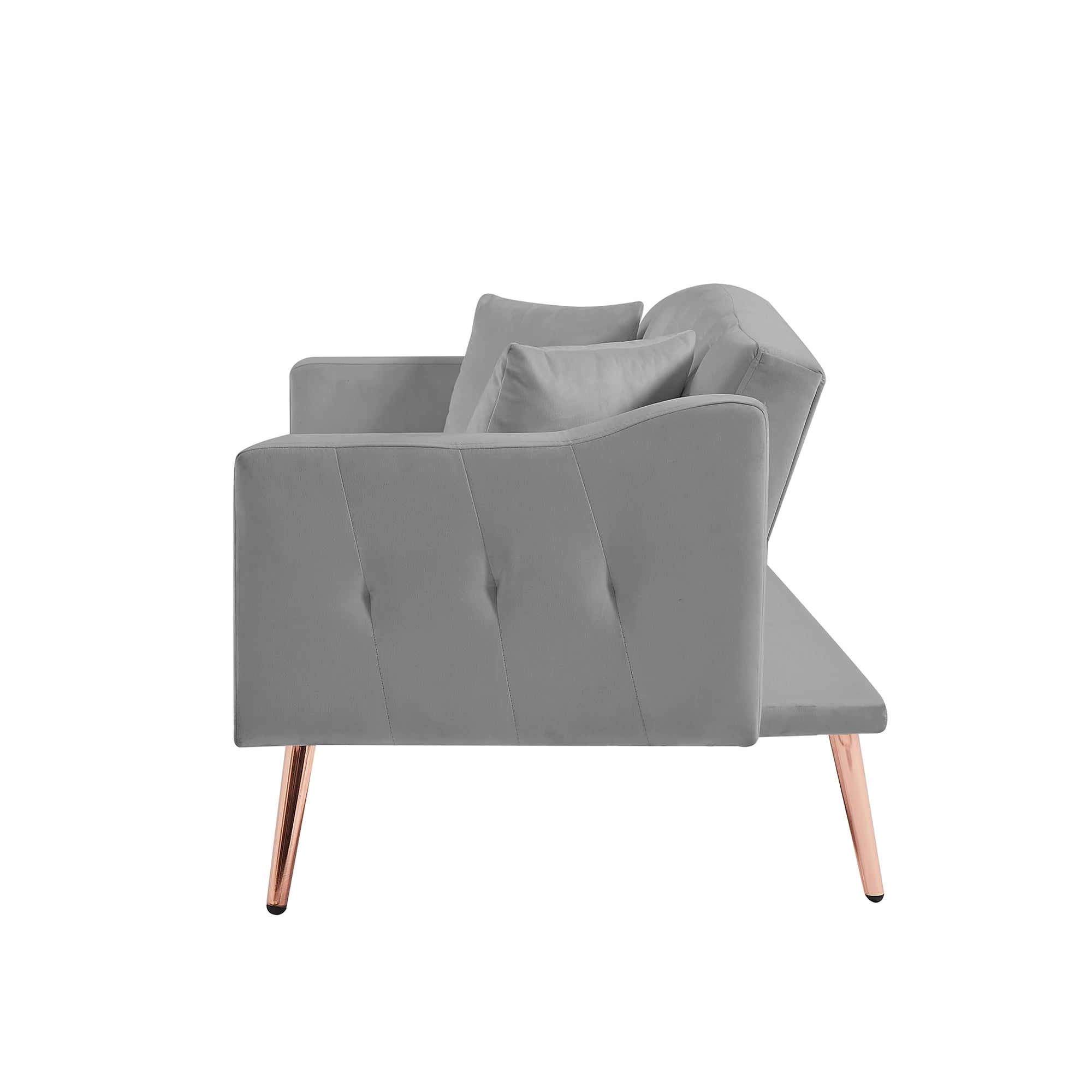 Kadyn Futon Sofa Bed with Metal Legs, Futon Convertible Sofa Bed for Living Room, 3-Speed Adjustable Living Room Sofa, Gray Kadyn Futon Sofa Bed with Metal Legs, Futon Convertible Sofa Bed for Living Room, 3-Speed Adjustable Living Room Sofa, Gray