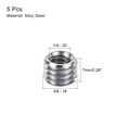 thumbnail image 2 of Uxcell 1/4" to 3/8" Convert Screw Adapter 0.28" Alloy Steel Nickel Plated Silver Tone 5Pack, 2 of 5