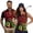 Red Polynesian Flower, variant on Aplkyhs Matching Golf Shirts for Couple Quarter Zip Red Polynesian Flower Men's Casual Short Sleeve Cool Golf Shirts 4-Way Stretch for Golf,Tennis,Hiking,Running,Gym Breathable Fabric