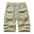 thumbnail image 3 of Mens Cargo Shorts Summer Casual Relaxed Fit Outdoor Hiking Shorts Cotton Button Zipper Pockets Shorts, 3 of 6