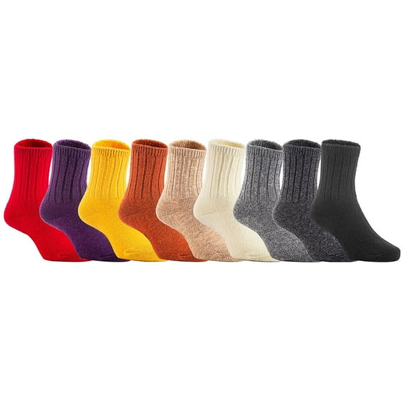 2 Pairs Children's Durable, Stretchable, Thick & Warm Wool Crew Socks. Perfect as Winter Snow Sock and All Seasons FS01 Size 0Y-2Y(Pink)