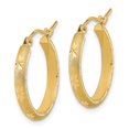 thumbnail image 4 of Diamond2Deal 14K Yellow Gold Polished and Satin Diamond-Cut Hoop Earrings for Women (L- 0.81 inch, W- 0.8 inch), 4 of 6