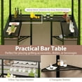 thumbnail image 6 of Gymax 3-Piece Outdoor BBQ Canopy w/ Bar Table & 2 Foldable Bar Chairs Set for Patio Coffee, 6 of 10