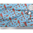 thumbnail image 2 of Soimoi Blue Cotton Duck Fabric Watermelon Fruits Fabric Prints By Yard 42 Inch Wide, 2 of 3