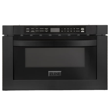 ZLINE - 24" 1.2 cu. ft. Built-in Microwave Drawer in Black Stainless Steel - Black