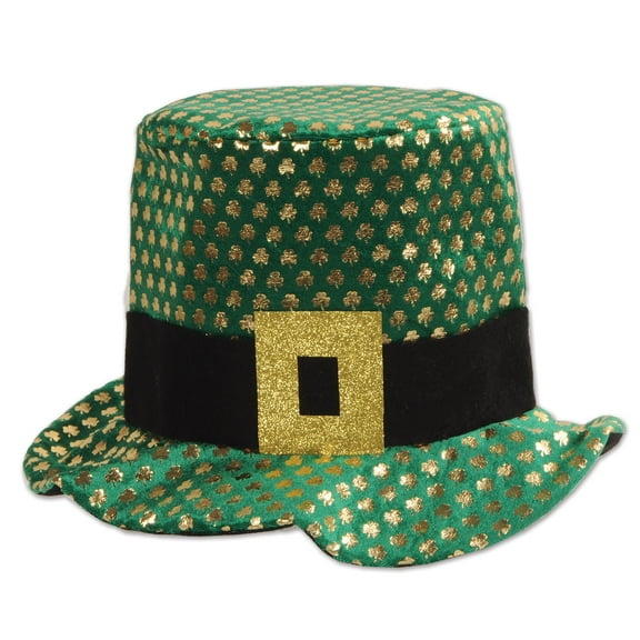 Plush Gold Shamrock Hat, (1/Pkg)