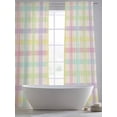 thumbnail image 5 of Green Beige Plaid Sheer Curtains 96 Inch Length 2 Panels Set Window Treatments, Farmhouse Art Checkered Rustic Rod Pocket Semi Curtains for Living Room/Bedroom/Kitchen Décor, 104"W x 96"L, 5 of 7