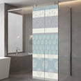 thumbnail image 3 of Farm Fruits Window Privacy Film, Watermelon Lemons Peach Blue Grey Striped Static Cling UV Sun Blocking Heat Control Window Tint Day and Night, Non-Adhesive One Way Windows Privacy Cover 23.6''x59'', 3 of 7