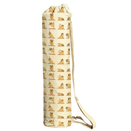 Cute Yoga Pugs Printed Canvas Yoga Mat Bags Carriers Was 41