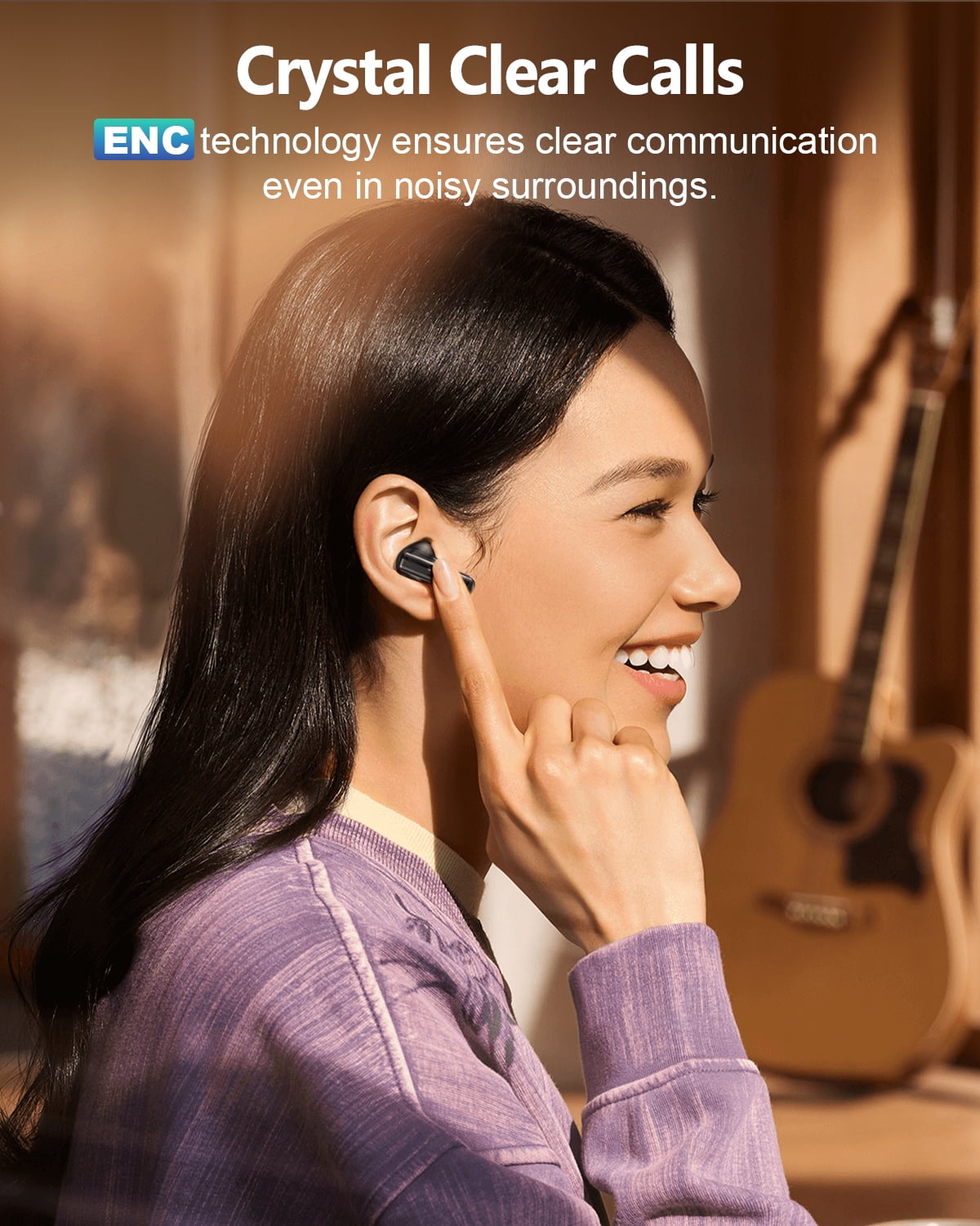 Wireless Earbuds Bluetooth Headphones, Ear Buds with Touch Screen, ANC ENC Noise Cancelling Transparency Mode, 50H Stereo Deep Bass, IPX7 Waterproof, Clear Calls, 5 EQ for iOS Android
