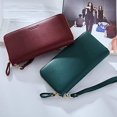 thumbnail image 3 of Wallet Leather Ladies Wallet Large Wallet Women With Zipper Gold Wallets Ladies Long (Green), 3 of 6
