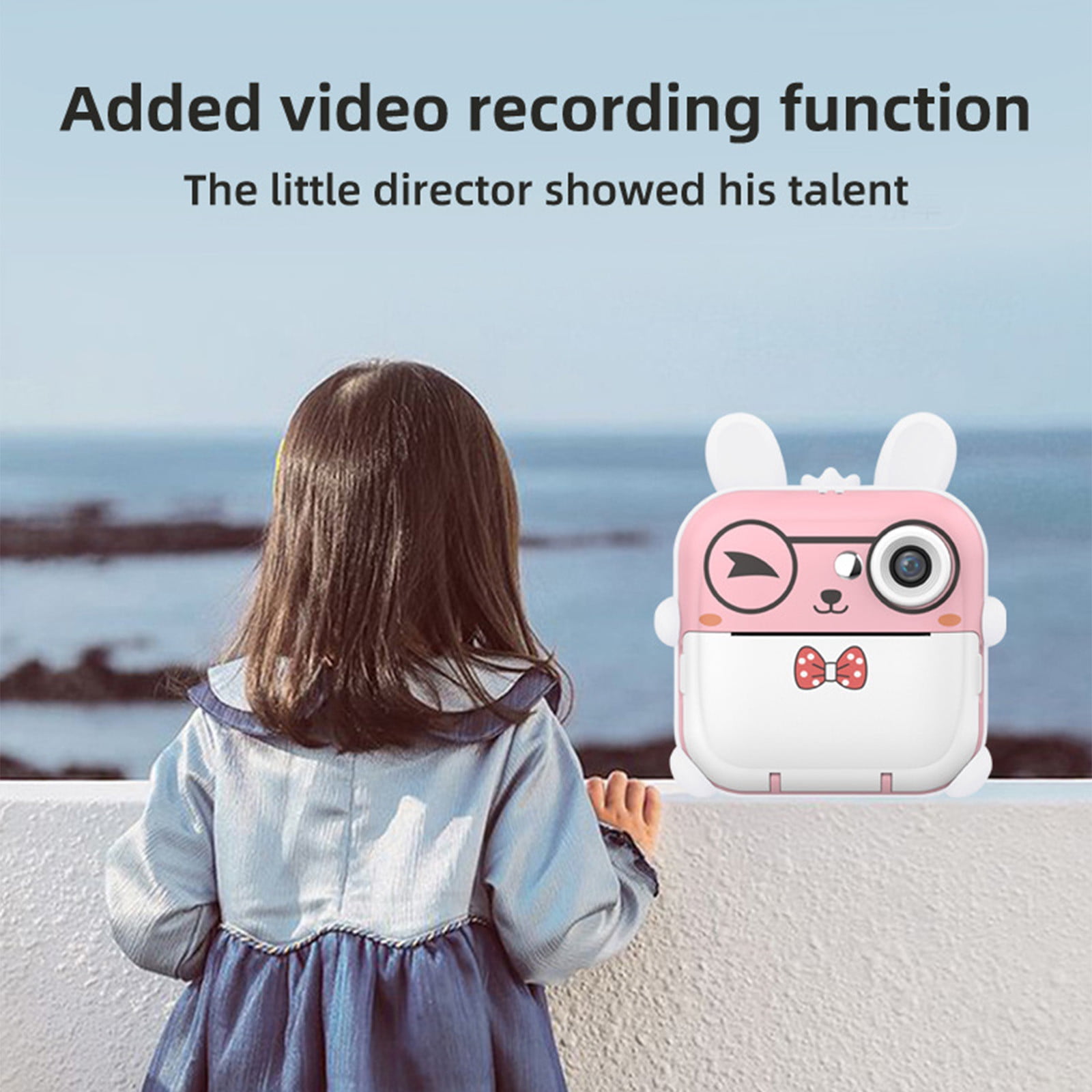Taicans ‌Kids Instant Print Camera 1080P HD - Mini Camera with 180° Reversible Lens,DIY Coloring,2.0" Screen,Rechargeable,Photo Printer Toy Christmas Birthday Gift for Children Boys Girls Age 3-12