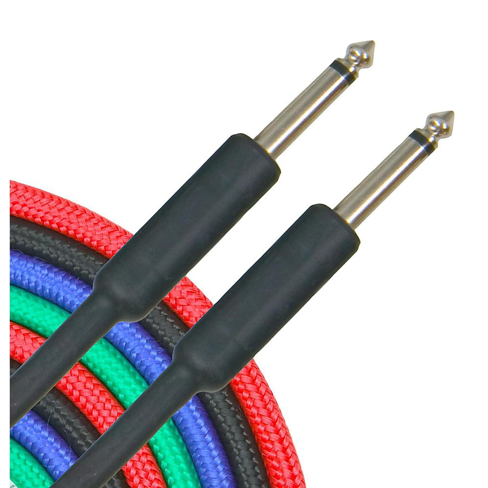 Musician's Gear Braided Instrument Cable 2-Pack - Black, 20'