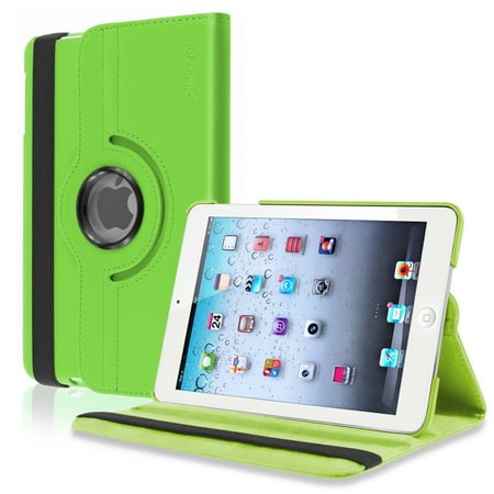 Insten 360-degree Swivel Leather Case For Apple iPad Mini 3 3rd / 2 2nd with Retina Display / iPad Mini 1 1st Gen, Green