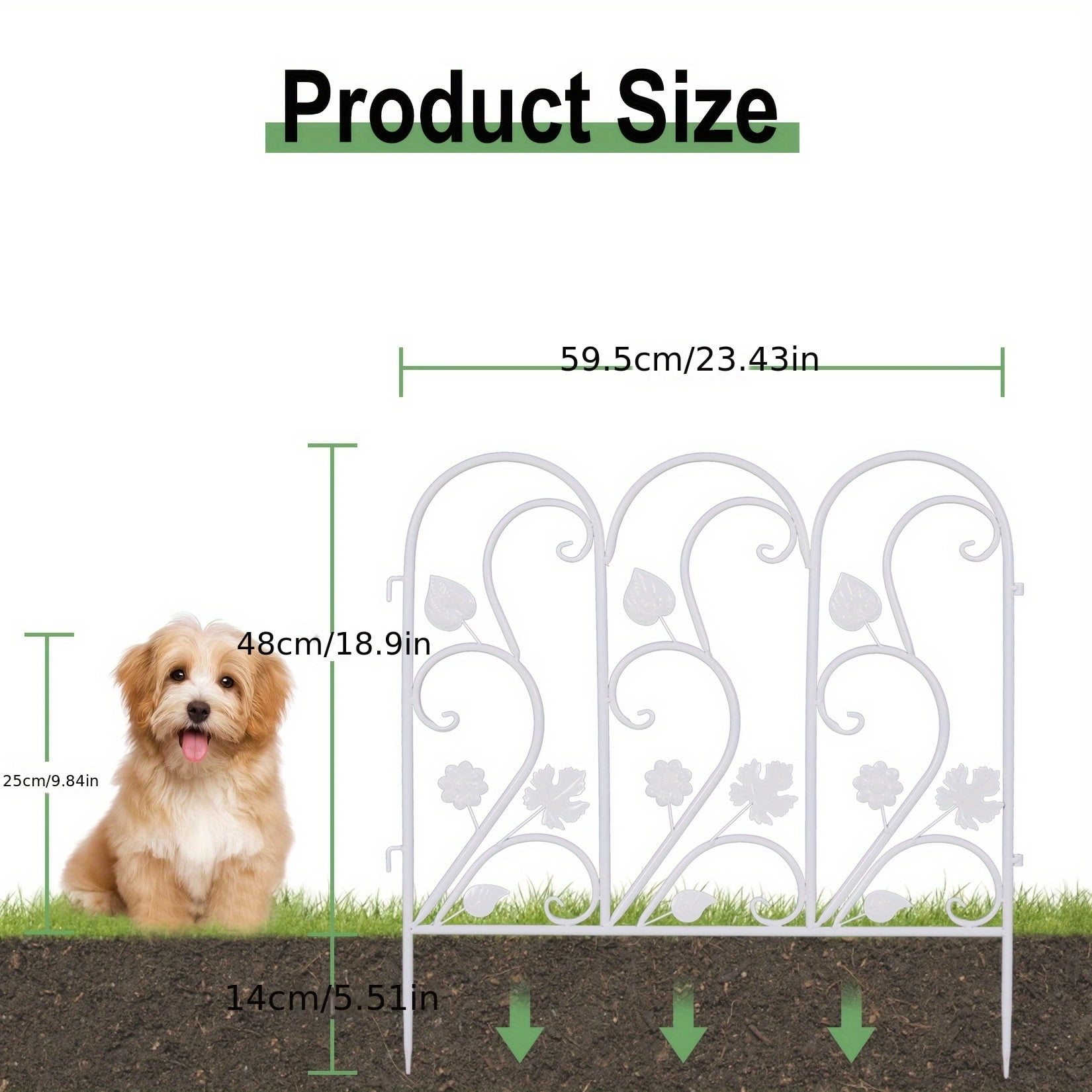 Unbranded Decorative Garden Fence Panel for Animals (5 Pack)