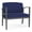 Cobalt, variant on Amherst Steel Reception Waiting Bariatric Chair / Charcoal Steel / Navy Blue