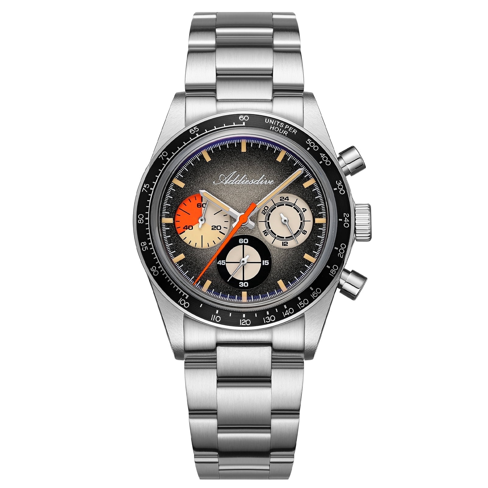 ADDIESDIVE Men's 37mm Chronograph Watch, Japanese Quartz, K1 Bubble Crystal, 100M Water Resistant Stainless Steel Wristwatch, Men's Gift