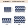 thumbnail image 4 of Navy Blue Moire Door Mat Indoor Outdoor, Water Ripple Stripe Farmhouse Non Slip Welcome Mat with Rubber Backing, Absorbent Fabric Front Door Mats Entryway Rug for Home Patio Entrance 18"x30", 4 of 8