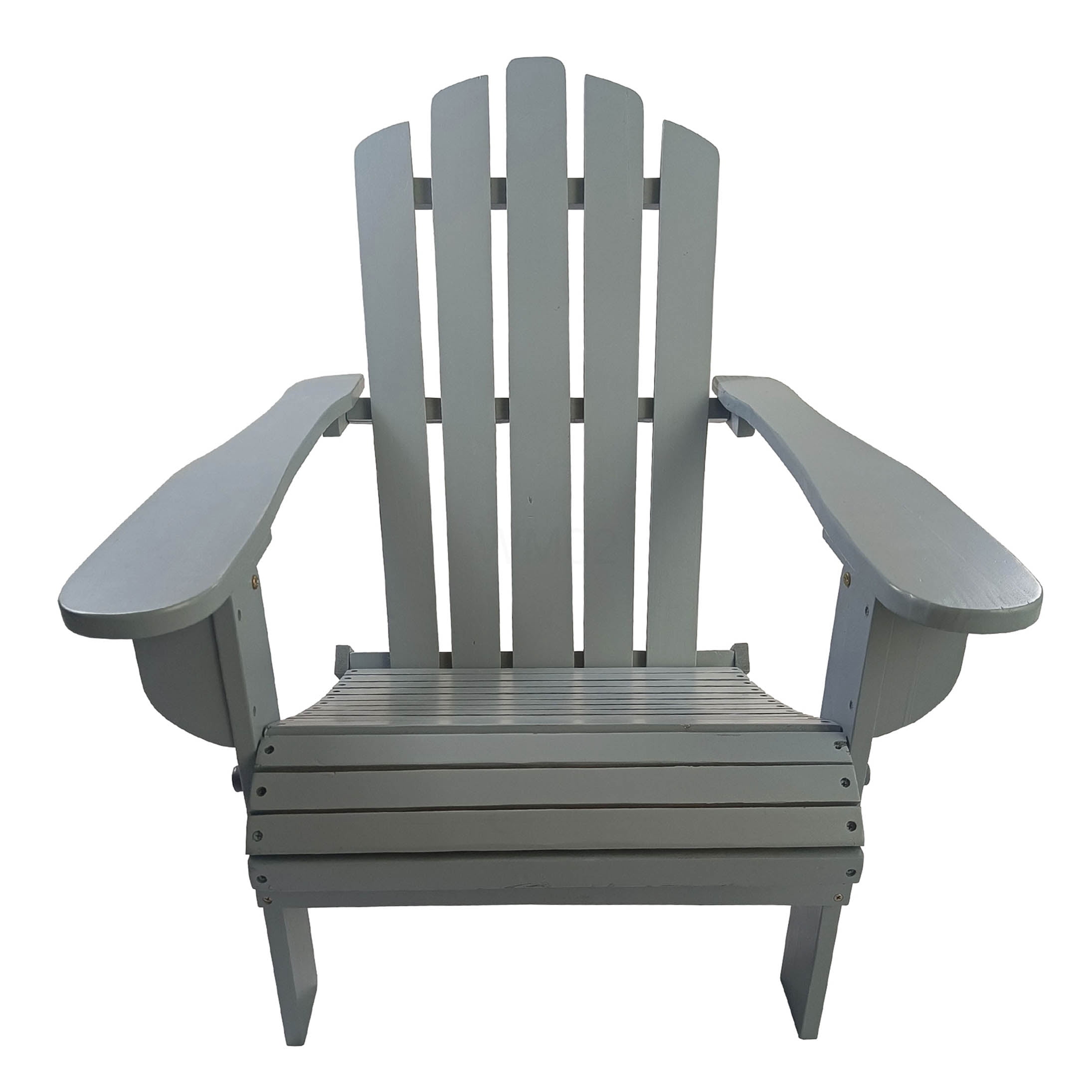 COSMOS Grey Foldable Solid Wood Adirondack Chair for Patio or Garden, Outdoor Indoor Use
