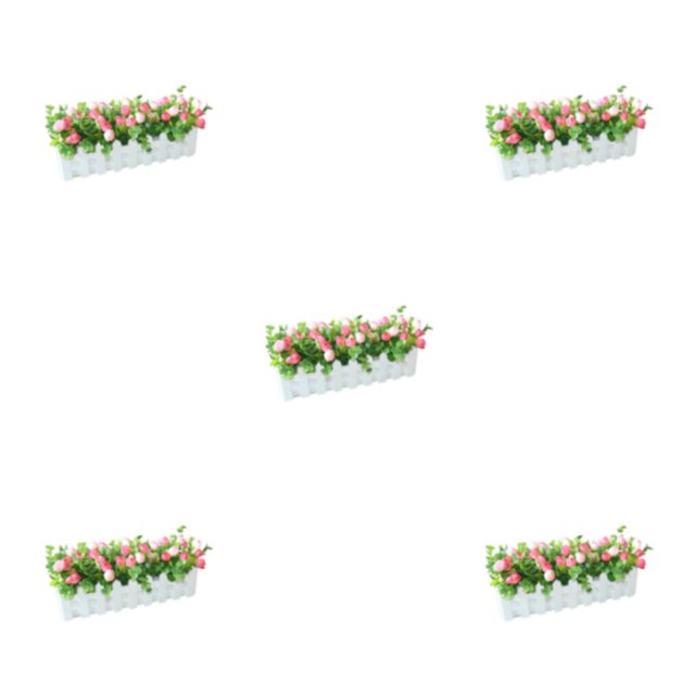 Yuarrent Simulación de flores artificiales, cerca de plantas, cesta de plantas falsas, jardinera para centro de , decoración de arreglos de Type2 NO2