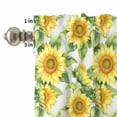 thumbnail image 4 of Summer Sunflower Curtain Valances Set Watercolor Flower Leaf Yellow Floral Kitchen Curtains 36&nbsp;inch Length Rod Pocket Valance and Tiers 3 Piece Set Small Bedroom Bathroom Laundry Decor, 4 of 9