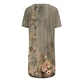 thumbnail image 5 of Spring Tunic Blouses for Women, V-neck Short Sleeve Tops, Plus Sized Casual Long T-shirt with Pockets, 5 of 5