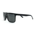 thumbnail image 3 of Mens Rectangular Minimal Horn Rim Sporty Gentlemanly Sunglasses Shiny Black - Black, 3 of 4