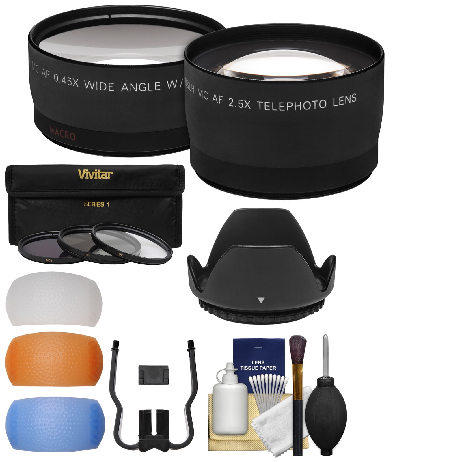 58MM LENS HOOD /& UV FILTER LENS PROTECTOR KIT for Canon Rebel T6i T6 T5i T5 SL1