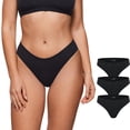 thumbnail image 1 of Ropa interior INLYRIC Inbarely Soft Cheeky Bikini, paquete de 3 unidades, negro, 1 of 5