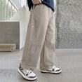 thumbnail image 5 of GJSYRH Boys Corduroy Pants Casual Baggy Pants Wide Leg Loose Fit Joggers Sweatpants Elastic Waist Drawstring with Pockets, 5 of 5