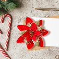 thumbnail image 4 of Poinsettia Artificial Flowers, Velvet Glitter Christmas Flower Ornament, Realistic 3-Layer Petal Floral Decoration for Xmas Tree Wreath Garland Holiday Home Decor, 4 of 8
