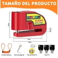 thumbnail image 4 of Candado Disco Con 3 Llaves 110db Sonido Alarma Impermeable Moto Bicicleta Bloqueo Impermeable Freno Disco Candado Modelo Rojo, 4 of 4