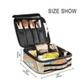 thumbnail image 3 of FORMRS Travel Makeup Bag Large Capacity Train Case Cosmetic Organizer with Adjustable Dividers, Pink Retro Sun, 3 of 8