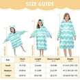 thumbnail image 3 of Teal Waves Wearable Blankets Hoodie Oversize Sherpa Wearable Soft Blanket Warm Cozy 3-14 Age, 3 of 7