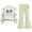 Green, variant on Iyufng Fall 2 Piece Sets for Girls, Bow Decor Top with Slightly Flared Pant Set, Girls Printed Tracksuits, Ages 5–15 Multiple Colors