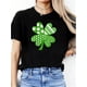 thumbnail image 2 of St. Patrick'S Day, Four-Leaf Clover, Luck, Holiday Gifts, St. Patrick'S Themed Donations, Unique Patterns, New Women'S Round-Neck Casual Sports Comfortable T-Shirt., 2 of 8