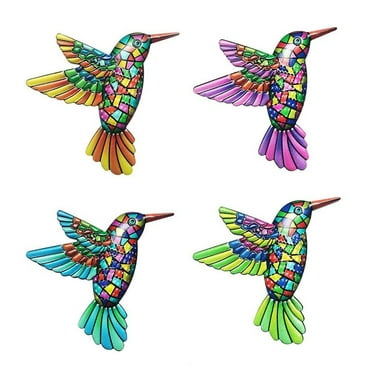 4X Metal Bird Wall Art Sculpture Outdoor Hanging Ornament For Garden/Home Decor